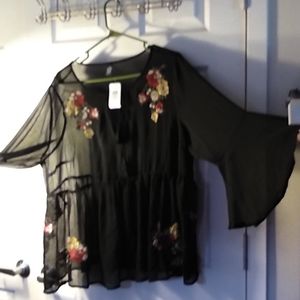 Torrid black shear blouse